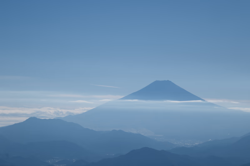 A photograph of Mount Fuji in Japan