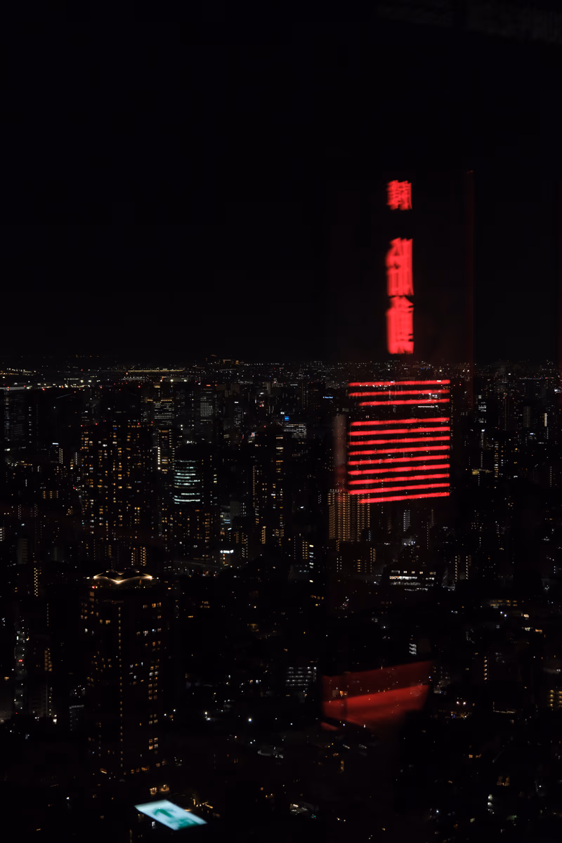 Aerial view of Tokyo at night