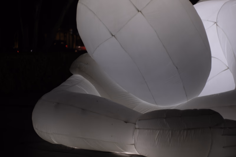 Aerial view of a city at night