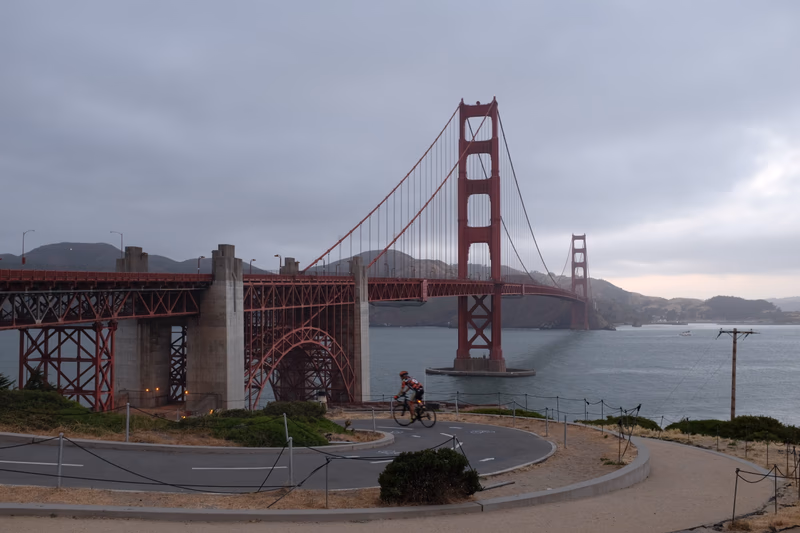A photo of the Golden Gate Bridge near Sausalito, California, United States.